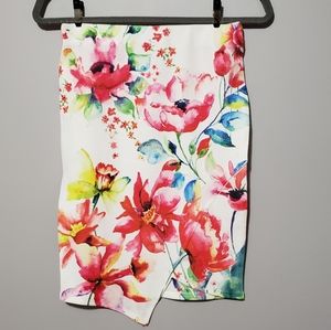 White Floral Skirt